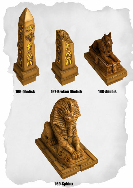 Desert Tiles Ancient Statue Pack (ET 166 to ET 169) | Set of 4 - Tabletop RPG & D&D miniature. Perfect for wargaming & collectors