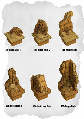 Desert Tiles Pattern Roof Pack (ET 180 to ET 185) | Buy Bundle (6 Blocks) - Tabletop RPG & D&D miniature. Perfect for wargaming & collectors