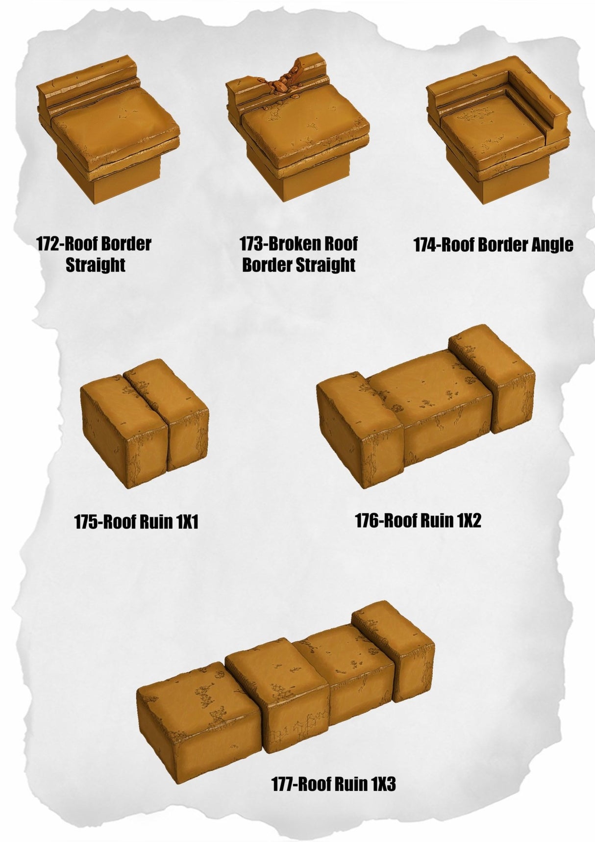 Desert Tiles Roof Birder Pack (ET 172 to ET 177) | Buy Bundle (6 Blocks) - Tabletop RPG & D&D miniature. Perfect for wargaming & collectors
