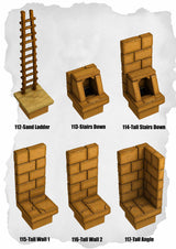 Desert Tiles Sand Stairs & Access Pack (ET 112 to ET 117) | Set of 6 - Tabletop RPG & D&D miniature. Perfect for wargaming & collectors