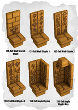 Desert Tiles Tall Glyph Wall Pack (ET 130 to ET 135) | Set of 6 - Tabletop RPG & D&D miniature. Perfect for wargaming & collectors