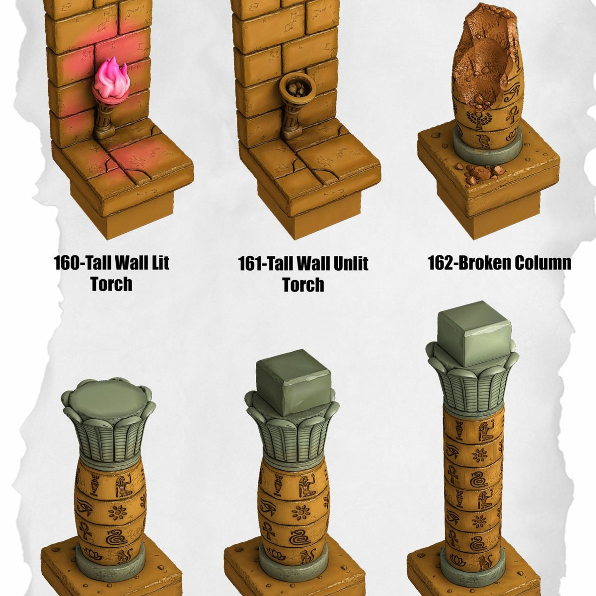 Desert Tiles Tall Wall Fire & Column Pack (ET 160 to ET 165) - Set of 6 ...