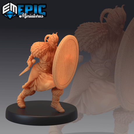 Devil Barbarian Miniature | B - Tabletop RPG & D&D miniature. Perfect for wargaming & collectors