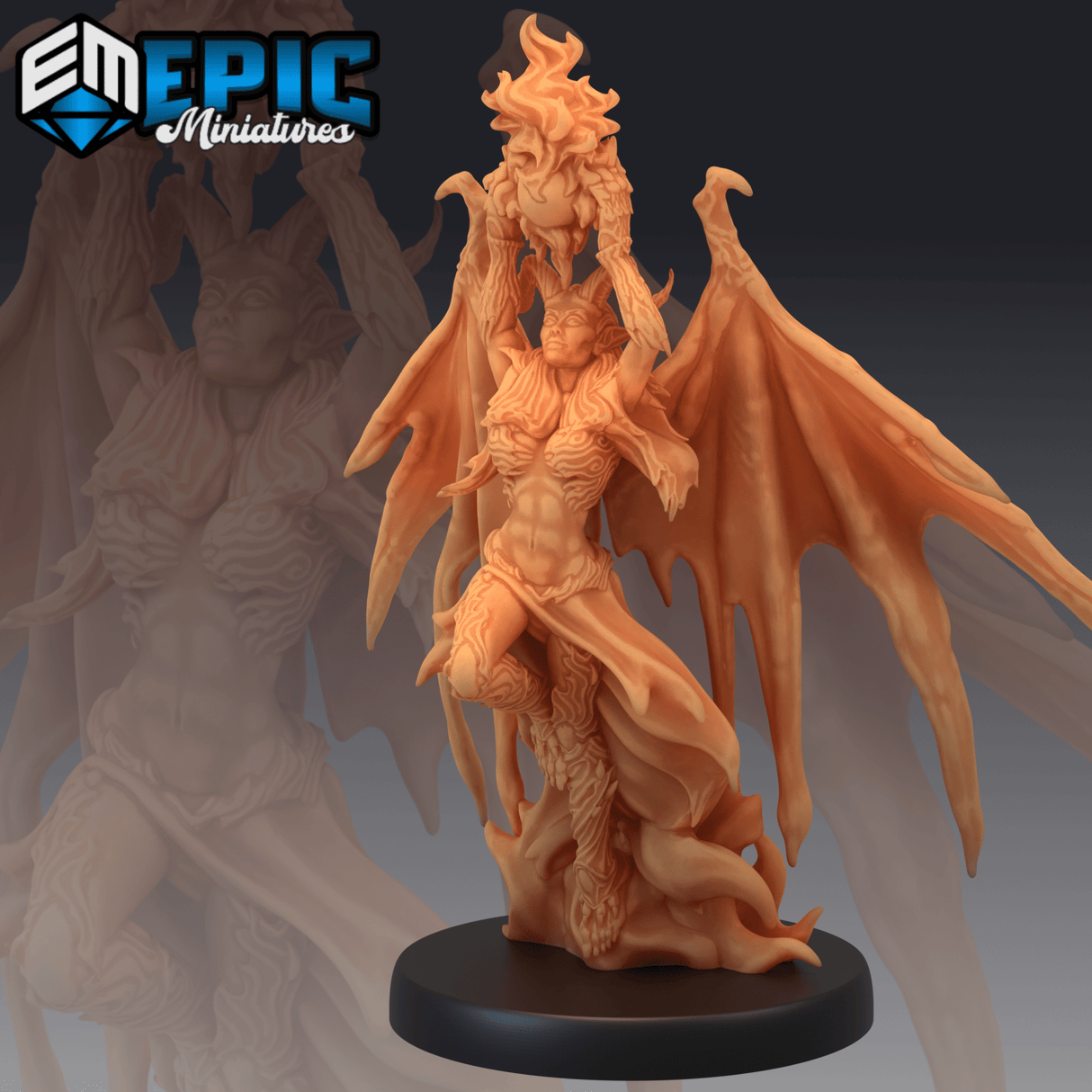 Devil Creature Miniature | C - Tabletop RPG & D&D miniature. Perfect for wargaming & collectors
