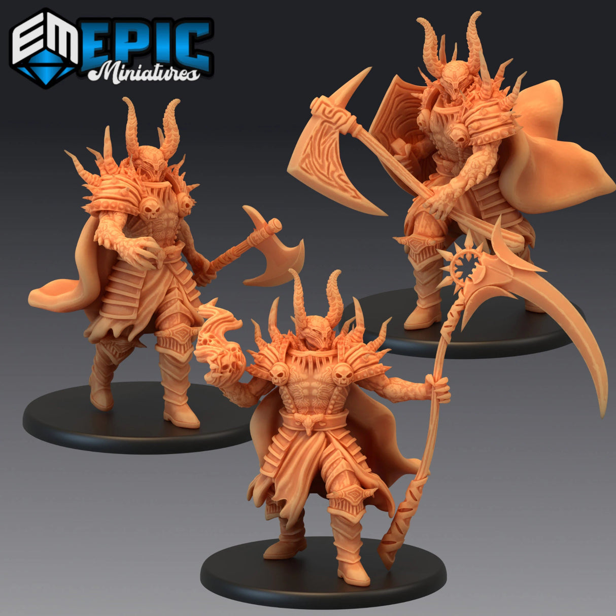 Devil Warlord Miniature | Set of 3 - Tabletop RPG & D&D miniature. Perfect for wargaming & collectors