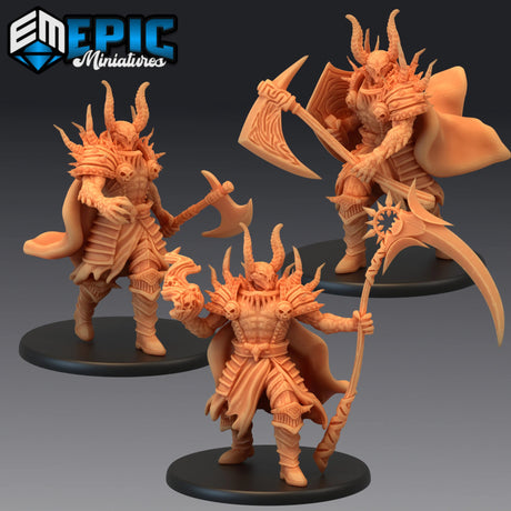 Devil Warlord Miniature | Set of 3 - Tabletop RPG & D&D miniature. Perfect for wargaming & collectors