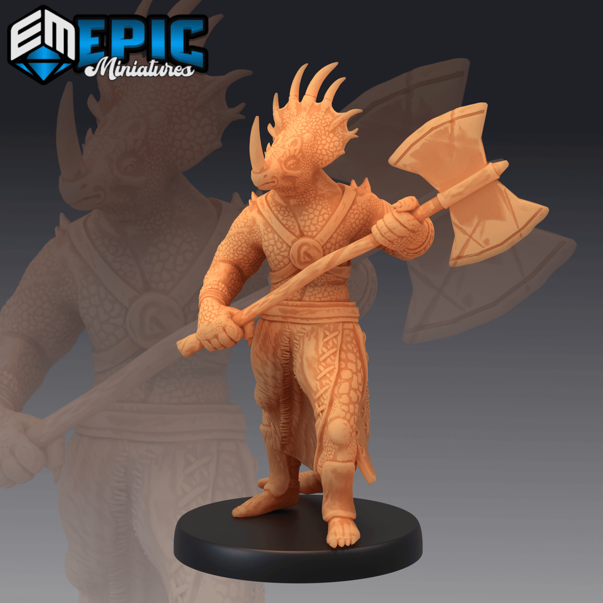 Dinosaur Tribe Miniature | A - Tabletop RPG & D&D miniature. Perfect for wargaming & collectors