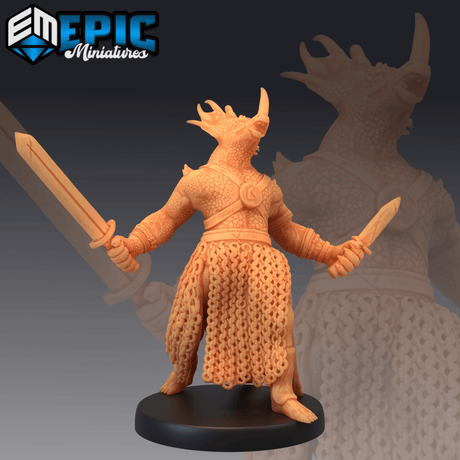 Dinosaur Tribe Miniature | C - Tabletop RPG & D&D miniature. Perfect for wargaming & collectors