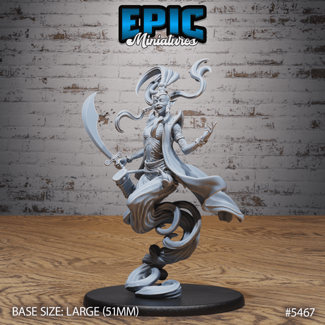 Djinni Female Miniature | A - Tabletop RPG & D&D miniature. Perfect for wargaming & collectors