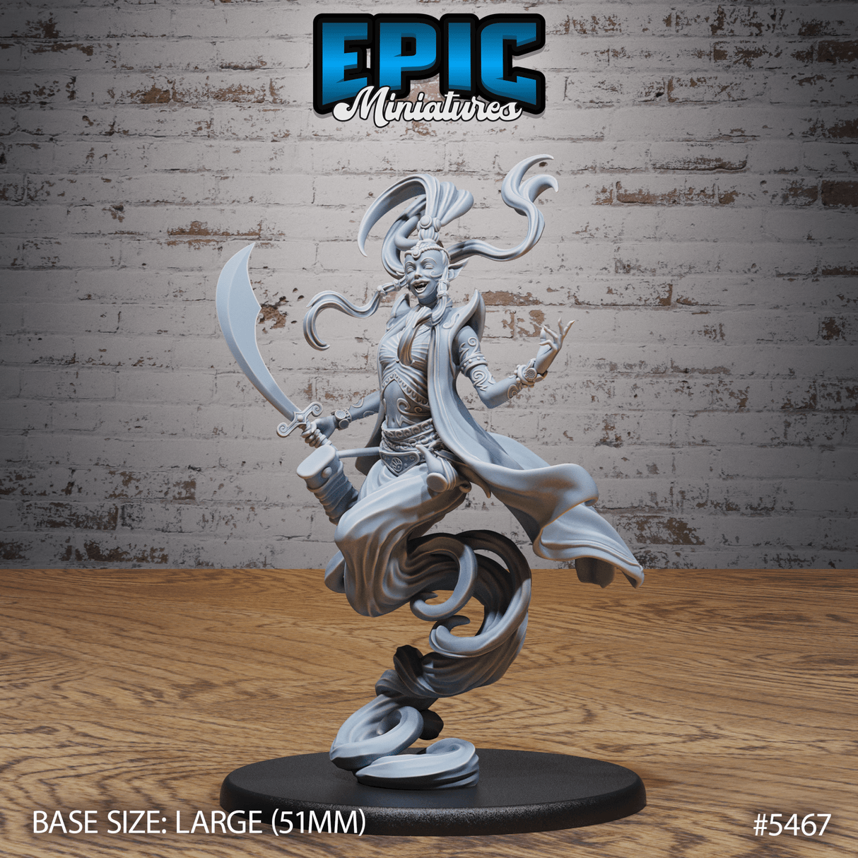 Djinni Female Miniature | A - Tabletop RPG & D&D miniature. Perfect for wargaming & collectors