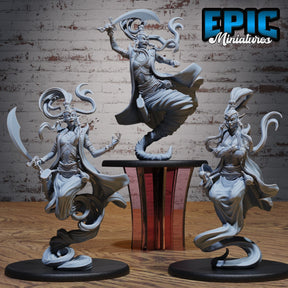 Djinni Female Miniature | Set of 3 - Tabletop RPG & D&D miniature. Perfect for wargaming & collectors