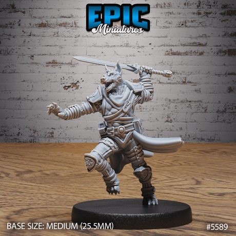 Dog Folk Adventurer Miniature | B - Tabletop RPG & D&D miniature. Perfect for wargaming & collectors