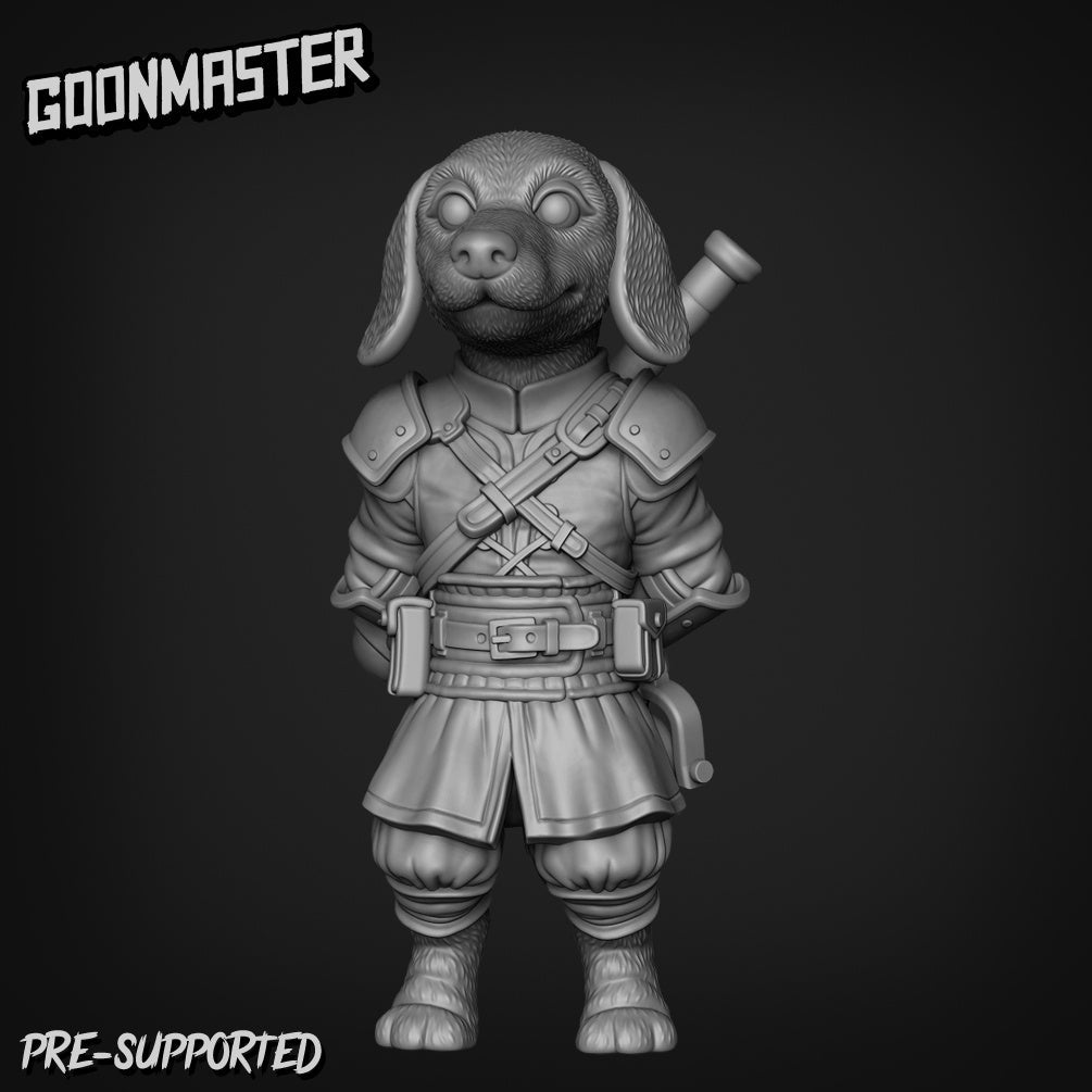 Dog Folk Fighter Miniature | A - Tabletop RPG & D&D miniature. Perfect for wargaming & collectors