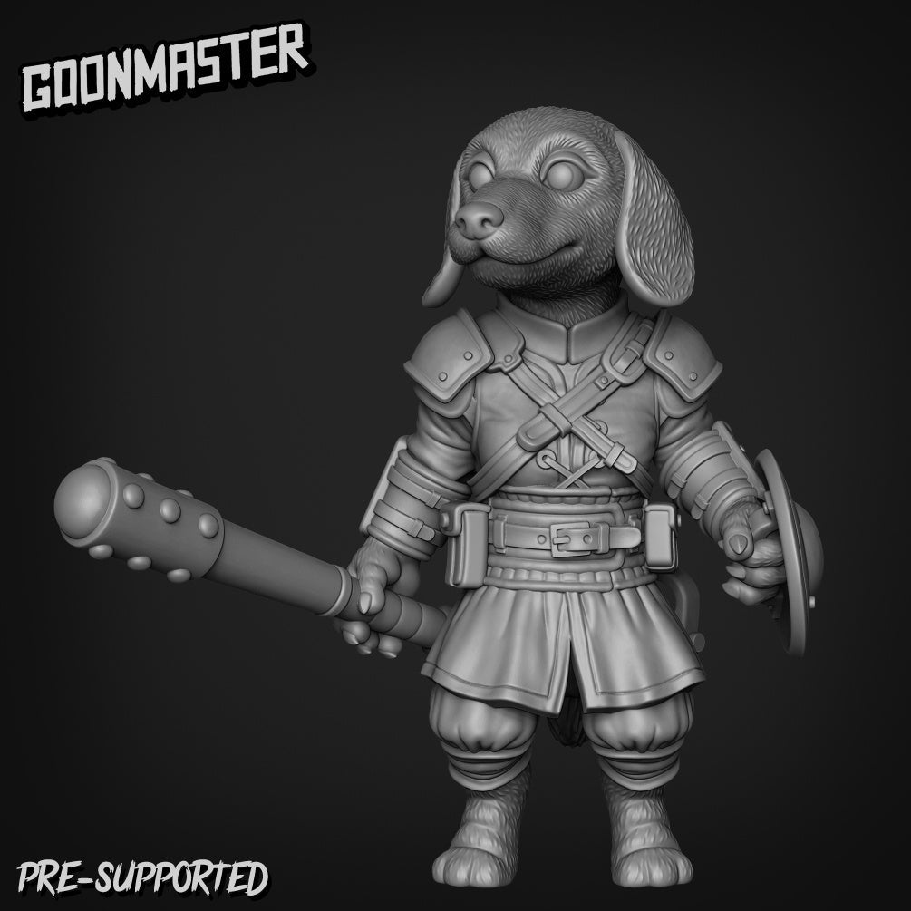 Dog Folk Fighter Miniature - A - 32mm