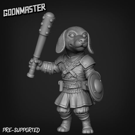 Dog Folk Fighter Miniature | B - Tabletop RPG & D&D miniature. Perfect for wargaming & collectors