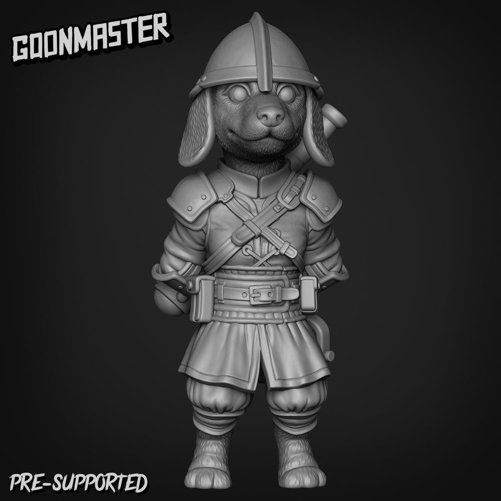 Dog Folk Fighter Miniature - B - 32mm