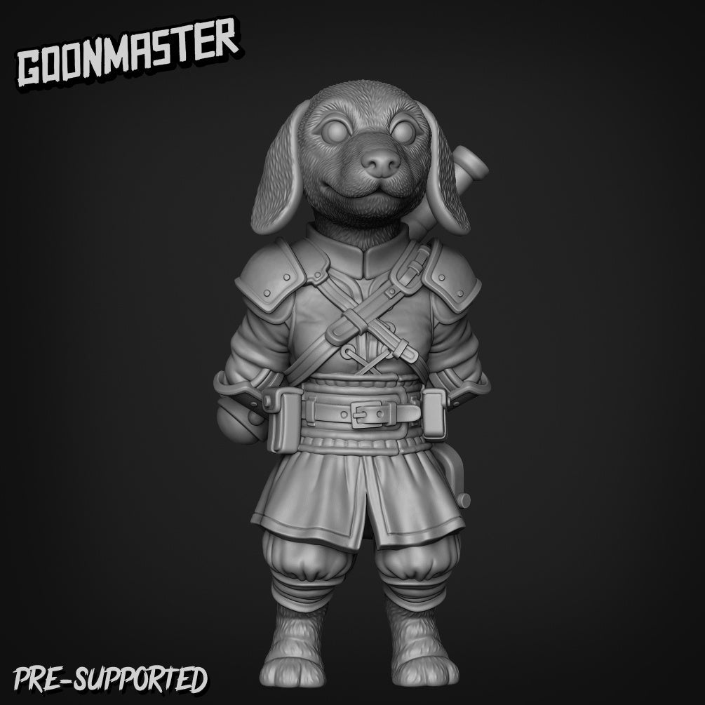 Dog Folk Fighter Miniature - B - 32mm