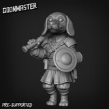 Dog Folk Fighter Miniature | C - Tabletop RPG & D&D miniature. Perfect for wargaming & collectors