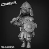 Dog Folk Fighter with helmet Miniature | C - Tabletop RPG & D&D miniature. Perfect for wargaming & collectors
