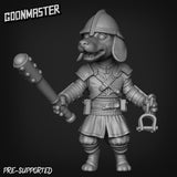 Dog Folk Fighter with helmet Miniature | D - Tabletop RPG & D&D miniature. Perfect for wargaming & collectors