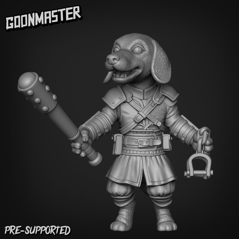 Dog Folk Fighter Miniature | D - Tabletop RPG & D&D miniature. Perfect for wargaming & collectors