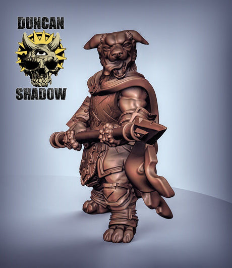 Dog Folk Group Miniature | C - Tabletop RPG & D&D miniature. Perfect for wargaming & collectors