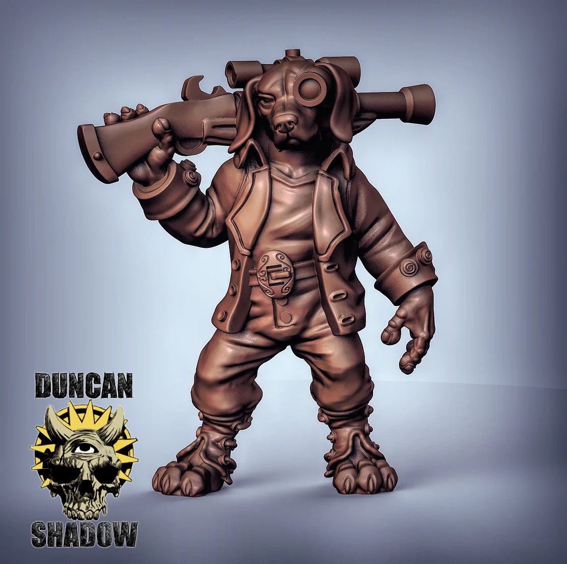 DogFolk Artificer Miniature | B - Tabletop RPG & D&D miniature. Perfect for wargaming & collectors