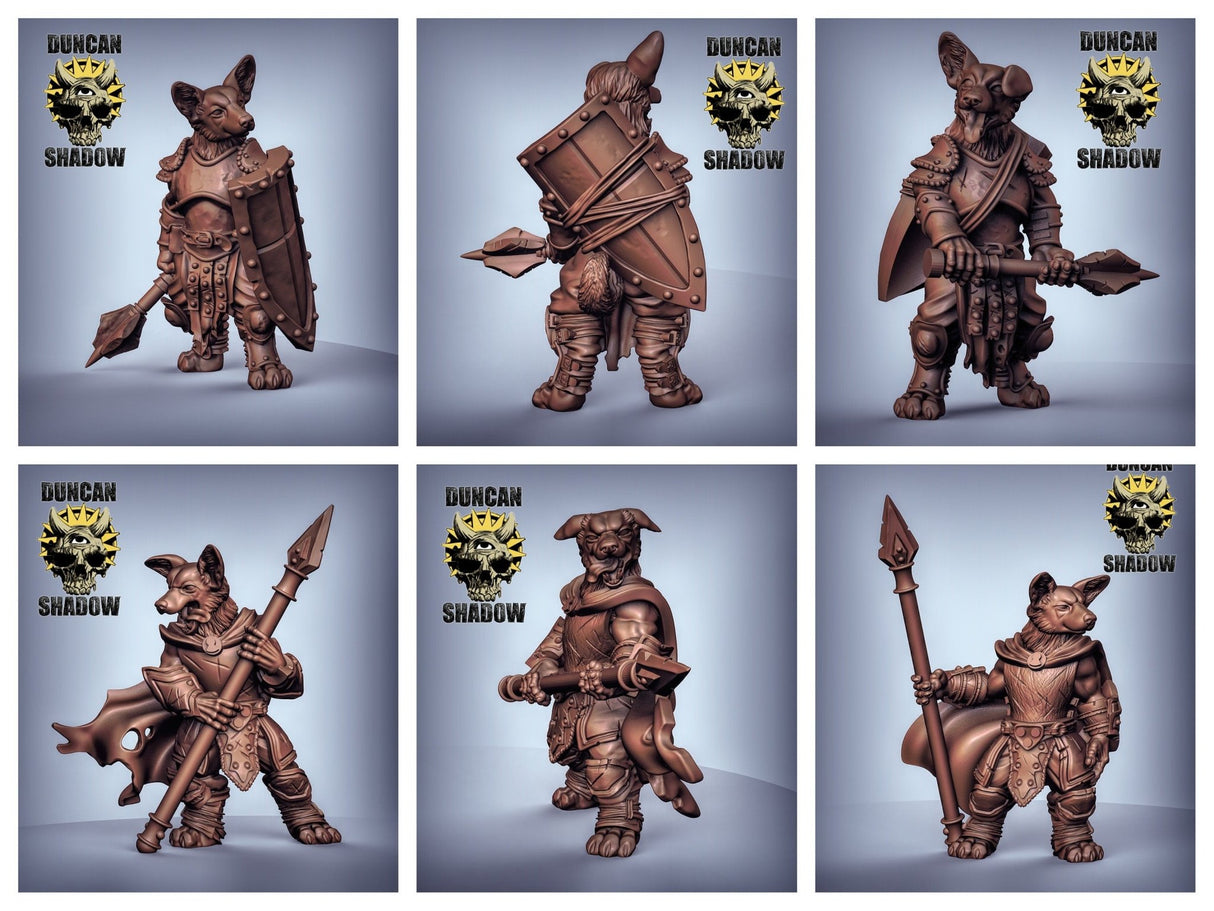 DogFolk bundle Miniature | Beagle group - Tabletop RPG & D&D miniature. Perfect for wargaming & collectors