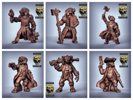 DogFolk bundle Miniature | Corgi Group - Tabletop RPG & D&D miniature. Perfect for wargaming & collectors