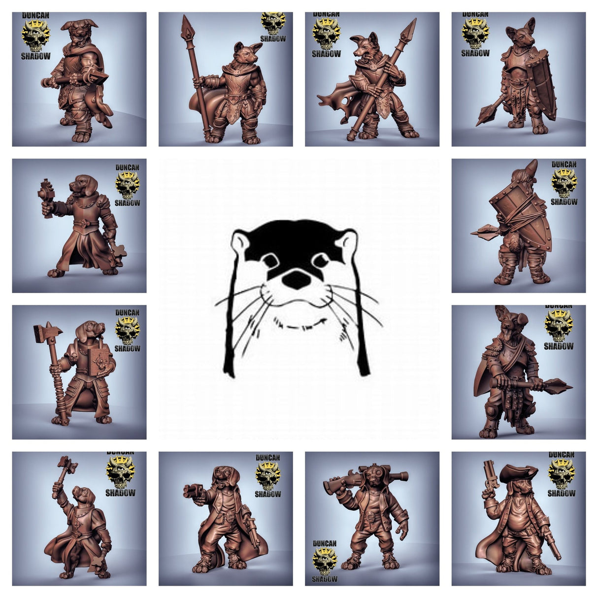 DogFolk bundle Miniature | whole group - Tabletop RPG & D&D miniature. Perfect for wargaming & collectors