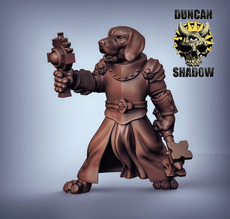DogFolk Cleric Miniature | A - Tabletop RPG & D&D miniature. Perfect for wargaming & collectors