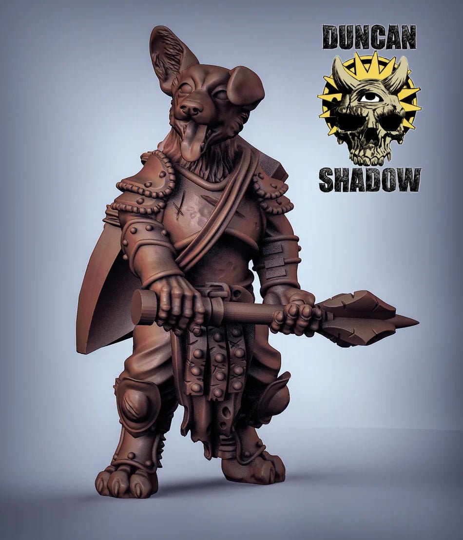 DogFolk Fighter Miniature | A - Tabletop RPG & D&D miniature. Perfect for wargaming & collectors
