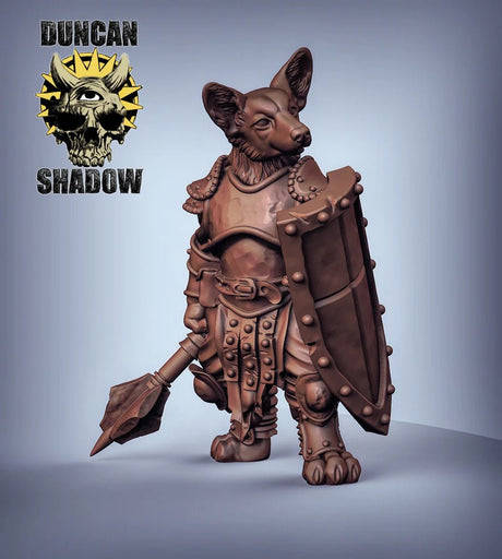 DogFolk Fighter Miniature | C - Tabletop RPG & D&D miniature. Perfect for wargaming & collectors