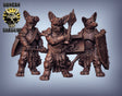 DogFolk Fighter Miniature | Set of 3 - Tabletop RPG & D&D miniature. Perfect for wargaming & collectors