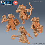 DogFolk Miniature | set of 4 - Tabletop RPG & D&D miniature. Perfect for wargaming & collectors
