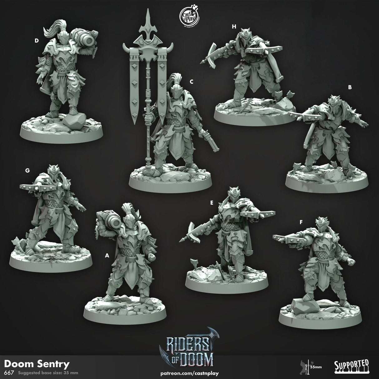 Doom Sentry, Riders of Doom Miniature | A - Tabletop RPG & D&D miniature. Perfect for wargaming & collectors