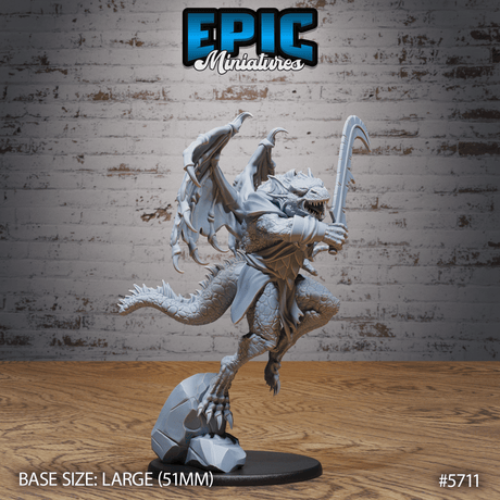 Draconian Warrior Miniature | B - Tabletop RPG & D&D miniature. Perfect for wargaming & collectors
