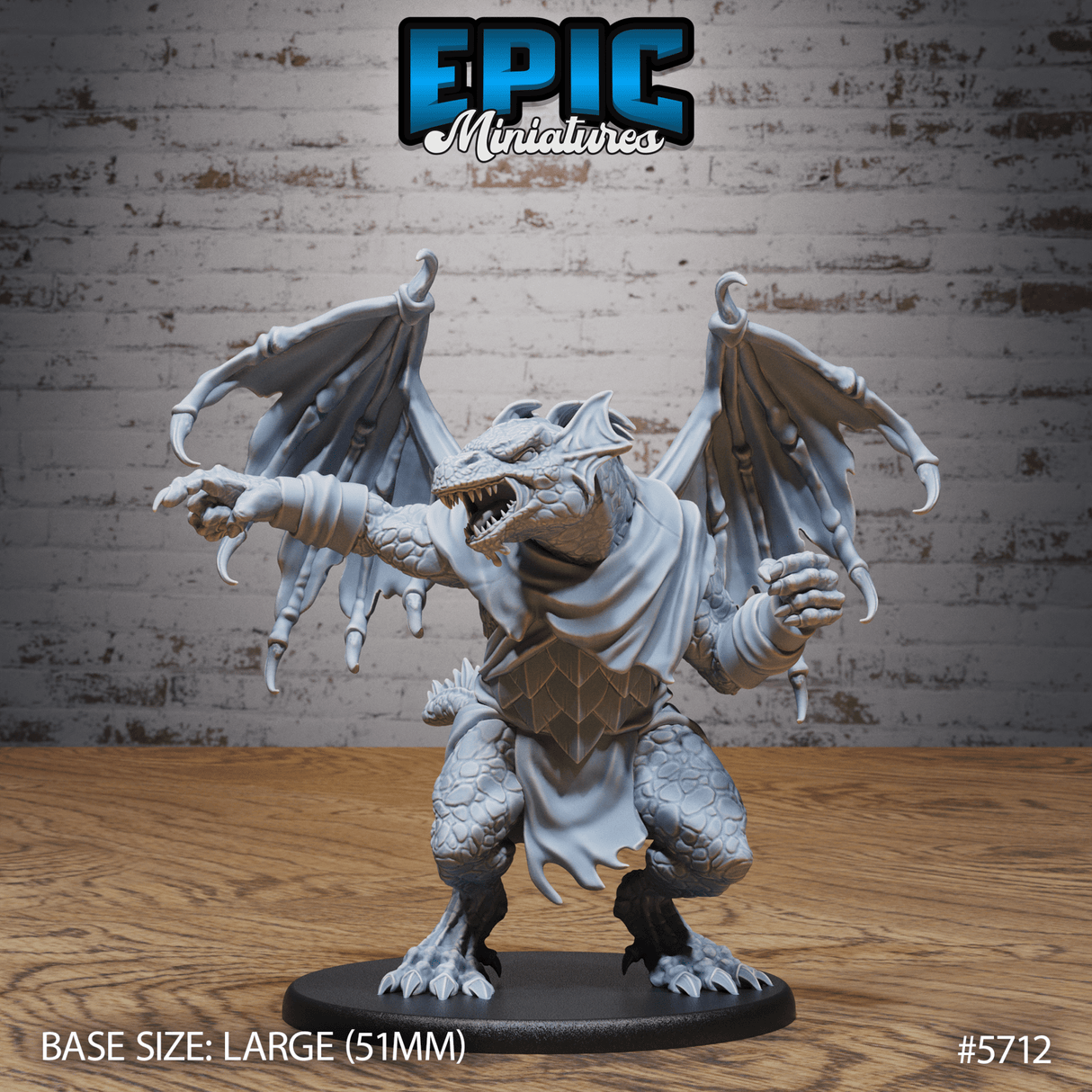 Draconian Warrior Miniature | C - Tabletop RPG & D&D miniature. Perfect for wargaming & collectors