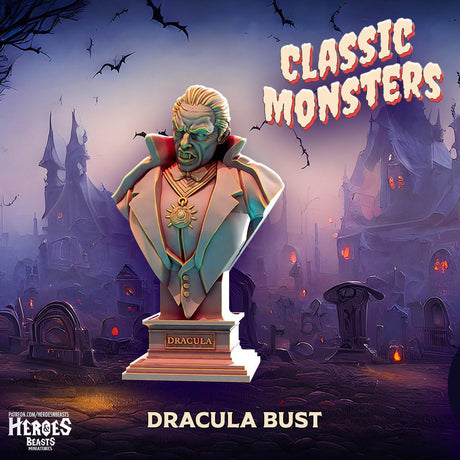 Dracula Statue Miniature | A - Tabletop RPG & D&D miniature. Perfect for wargaming & collectors