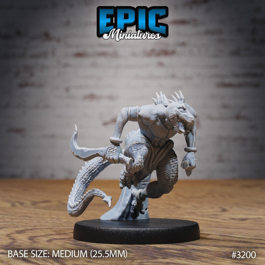 Dragonborn Assassin Miniature | C - Tabletop RPG & D&D miniature. Perfect for wargaming & collectors