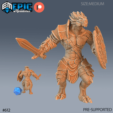 Dragonborn Gladiator Miniature | D - Tabletop RPG & D&D miniature. Perfect for wargaming & collectors