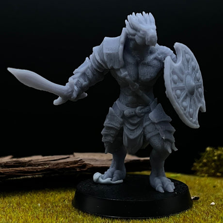 Dragonborn Gladiator Miniature | set of 4 - Tabletop RPG & D&D miniature. Perfect for wargaming & collectors