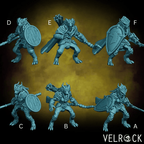 Dragonborn mounted riders Miniature | Set of 6 - Tabletop RPG & D&D miniature. Perfect for wargaming & collectors
