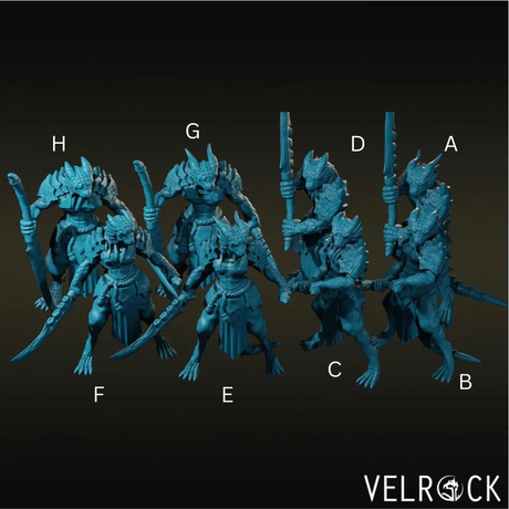 Dragonborn Miniature | Set of 8 - Tabletop RPG & D&D miniature. Perfect for wargaming & collectors