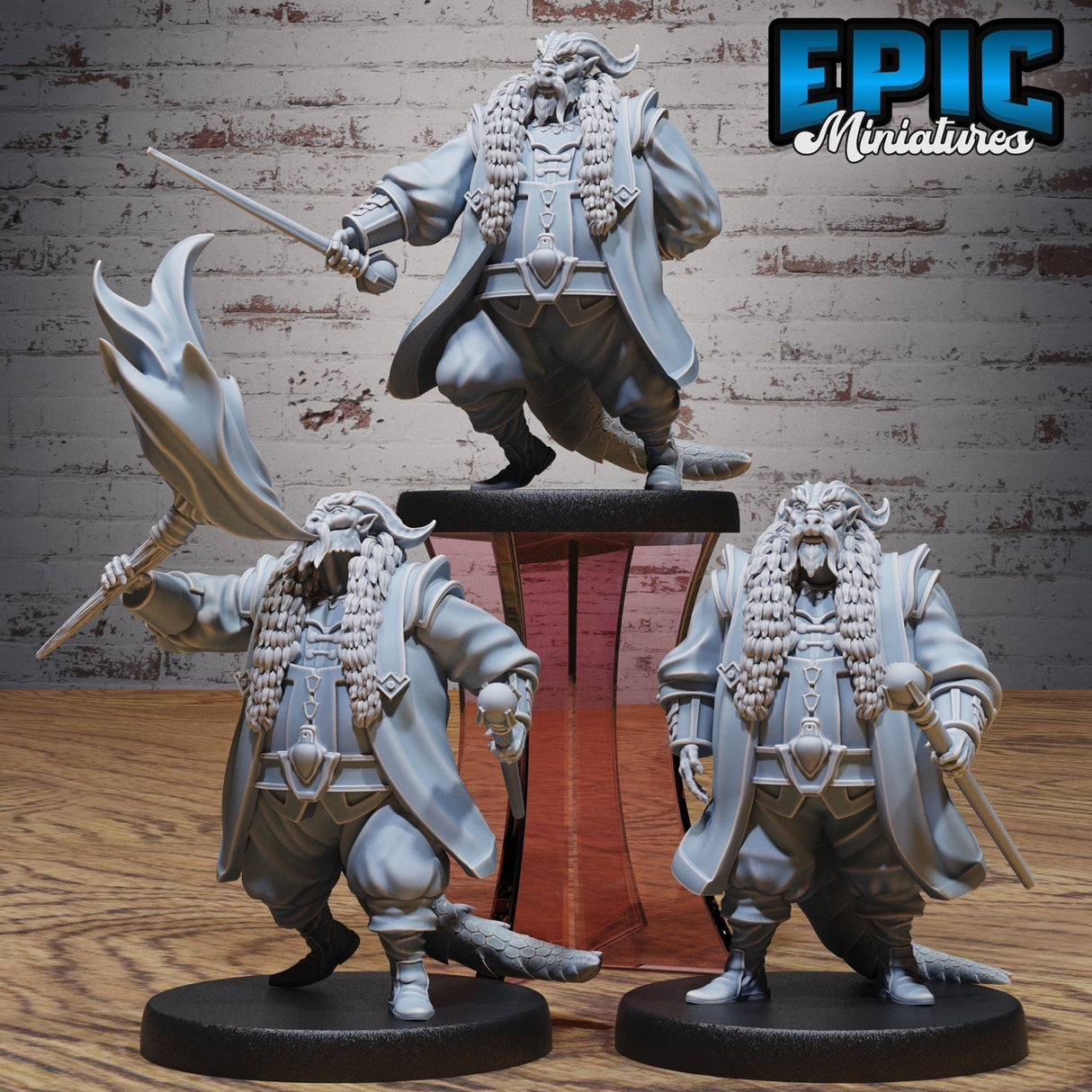 Dragonborn Noble Miniature | Set of 3 - Tabletop RPG & D&D miniature. Perfect for wargaming & collectors