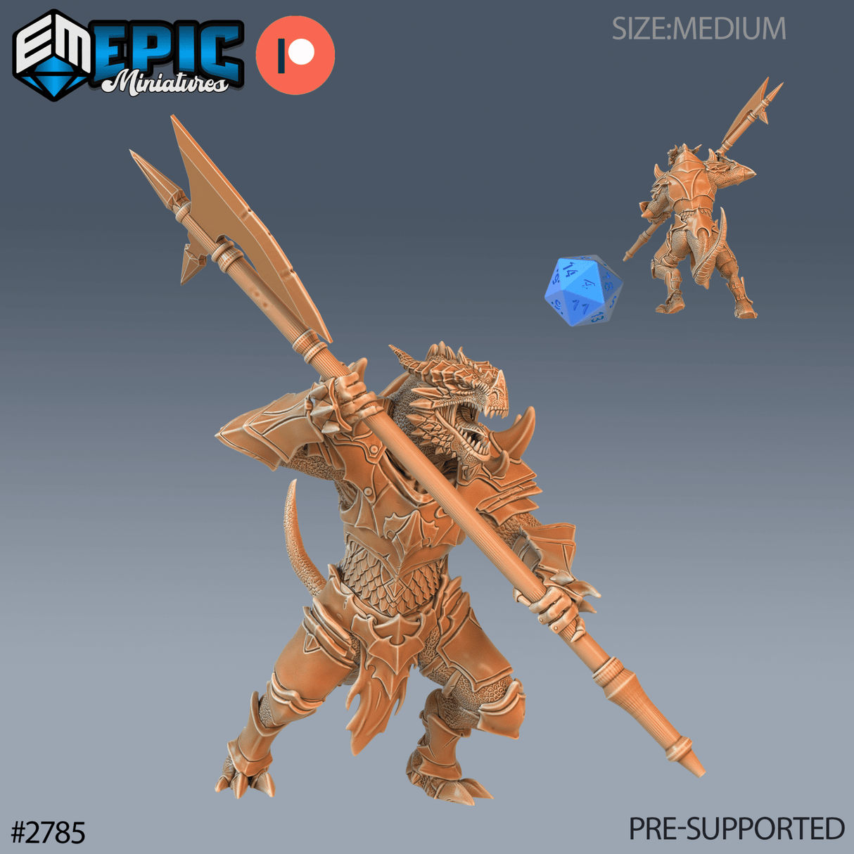 Dragonborn Paladin Miniature | B - Tabletop RPG & D&D miniature. Perfect for wargaming & collectors