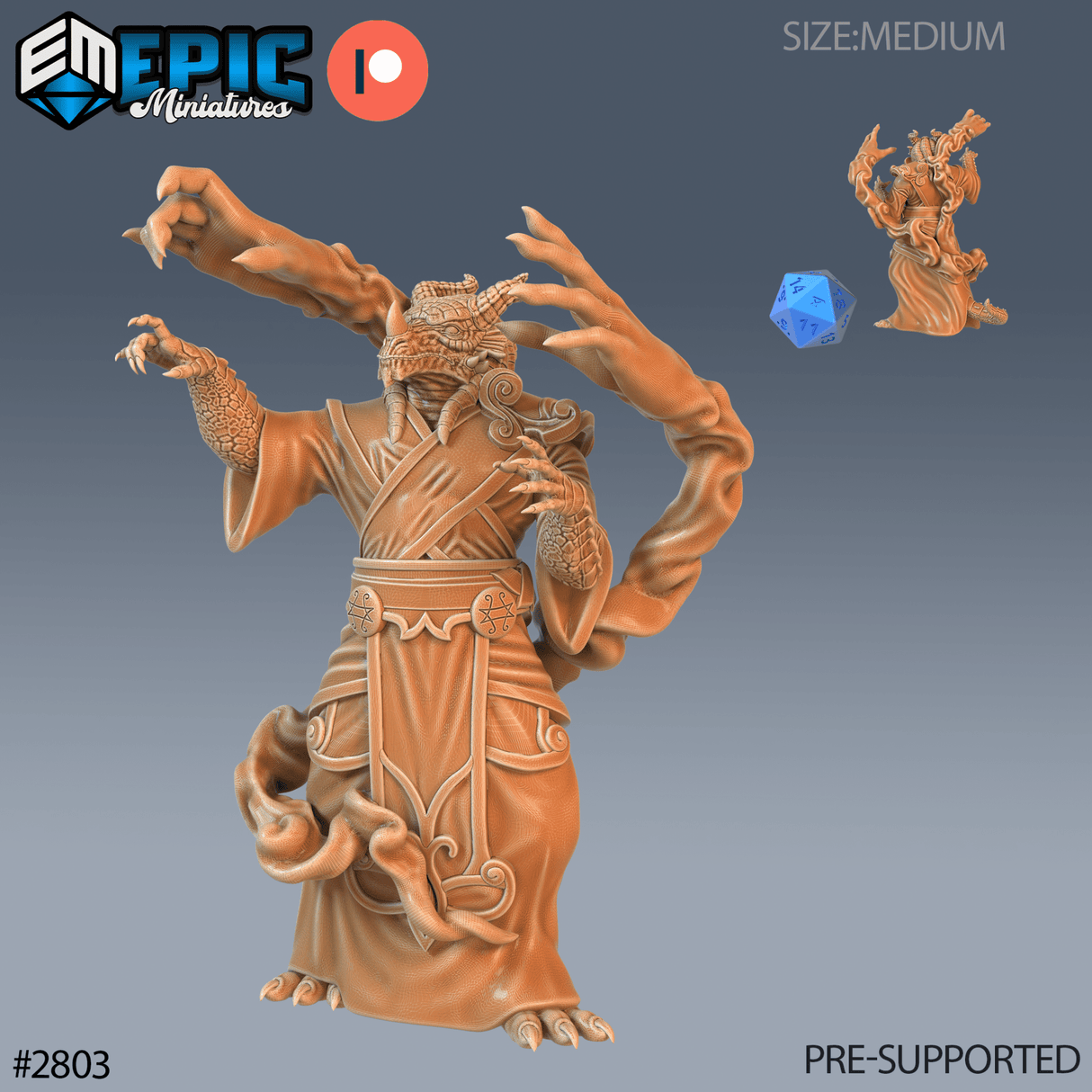 Dragonborn Priest Miniature | C - Tabletop RPG & D&D miniature. Perfect for wargaming & collectors
