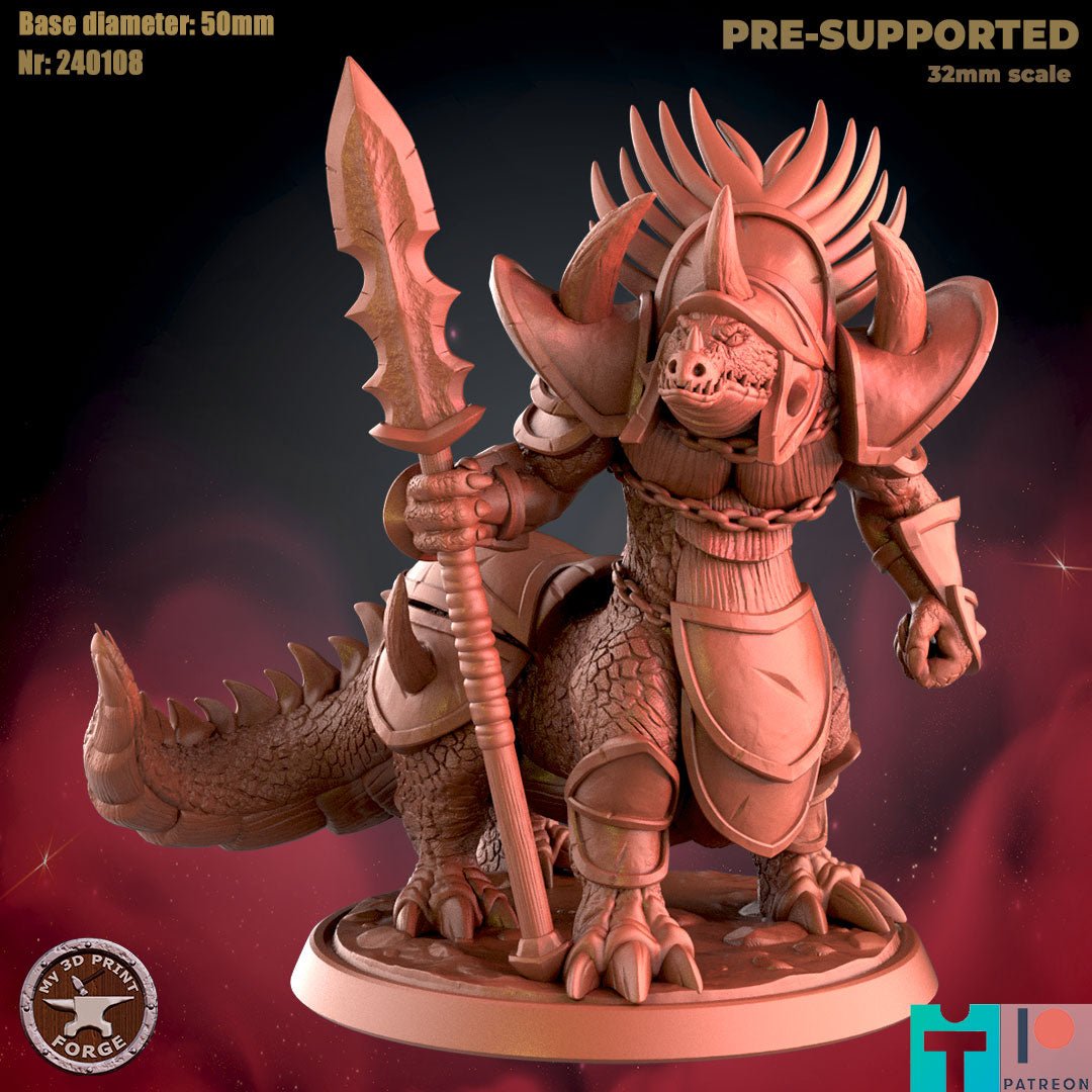 Dragonkin Warrior Miniature - A - 32mm