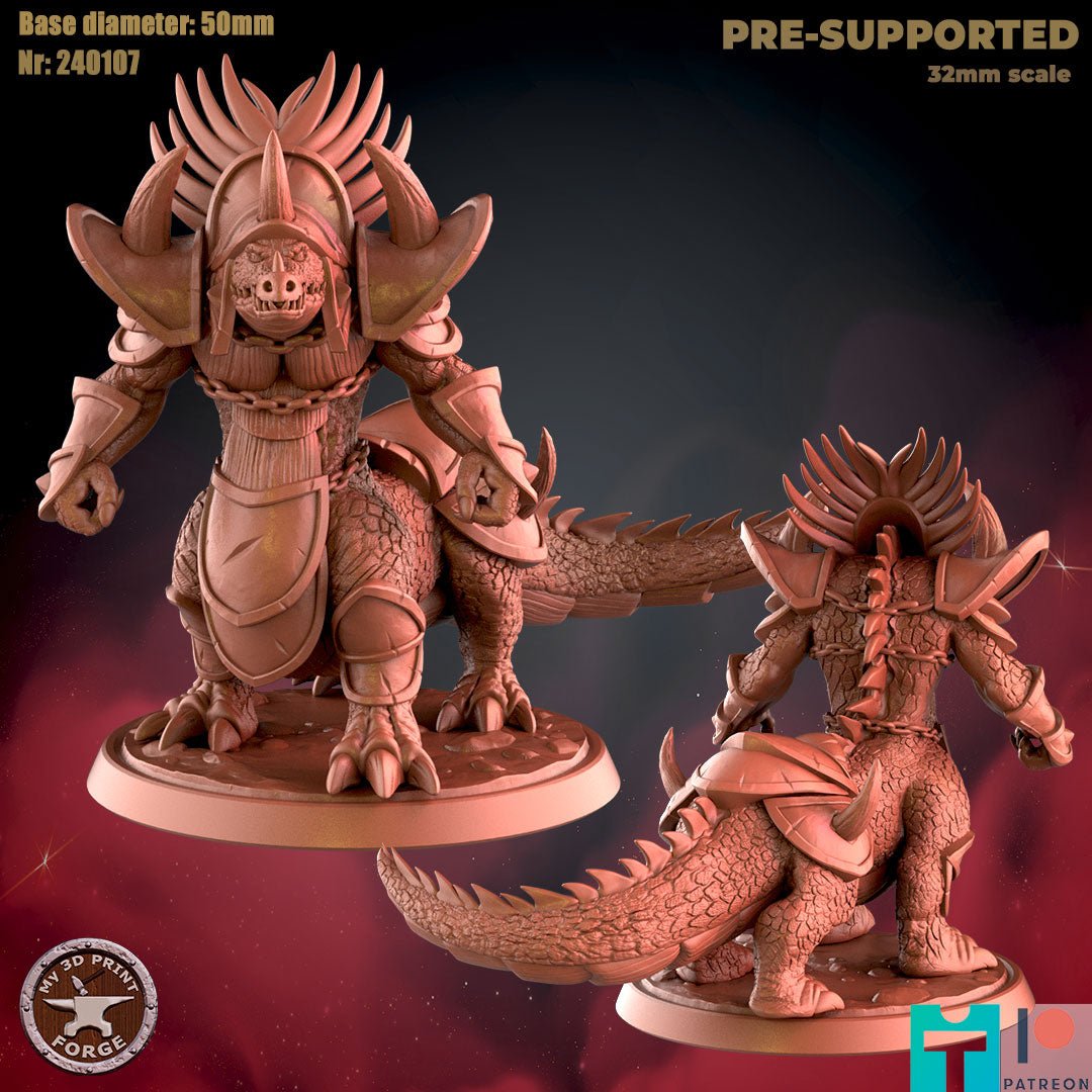 Dragonkin Warrior Miniature | B - Tabletop RPG & D&D miniature. Perfect for wargaming & collectors