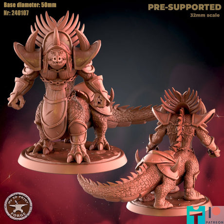 Dragonkin Warrior Miniature | B - Tabletop RPG & D&D miniature. Perfect for wargaming & collectors